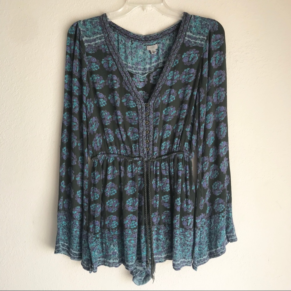 Ecoté Boho Print Romper, Urban Outfitters